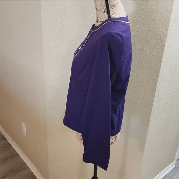 Chico's purple zippered‎ jacket Size 0 small - Picture 3 of 7